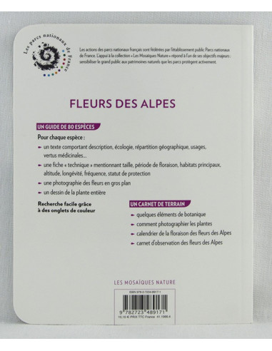 les mosaiques nature: un guide et un carnet de terrain des fleurs des Alpes