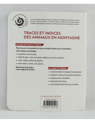 les mosaiques nature: un guide et un carnet de terrain traces et indices des animaux de montagne