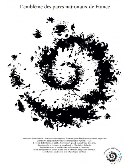 poster emblème des Parcs nationaux Français fond blanc