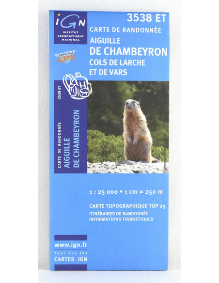 carte IGN TOP 25 3538 ET aiguille de Chambeyron, cols de Larche et de Vars
