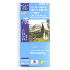 carte IGN TOP 3540 ET haute vallée du Var, gorges de Daluis, parc national du Mercantour