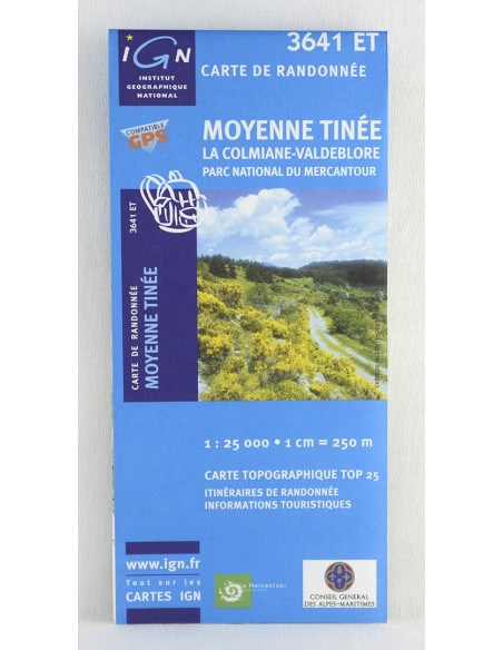 carte IGN TOP 25 3641 ET moyenne Tinée, La Colmiane-Valdeblore, Parc national du Mercantour carte IGN TOP 25 3641 ET moyenne Tinée, La Colmiane-Valdeblore, Parc national du Mercantour